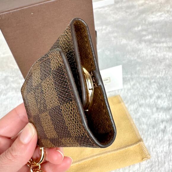 Louis Vuitton Damier Ebene Key holder Fob holder keychain or cufflinks case NICE - Picture 11 of 16